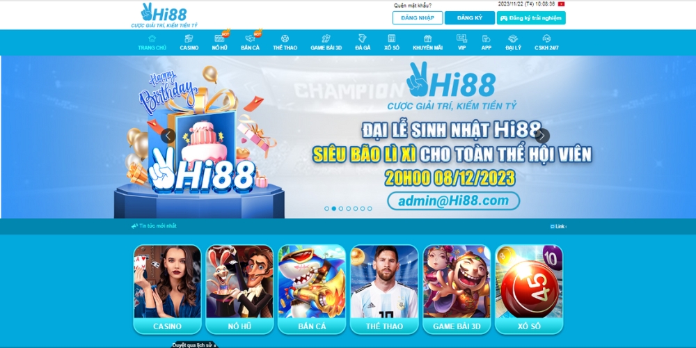 Hi88 cung cấp nhiều thông tin liên quan đến trò chơi tại trang chủ